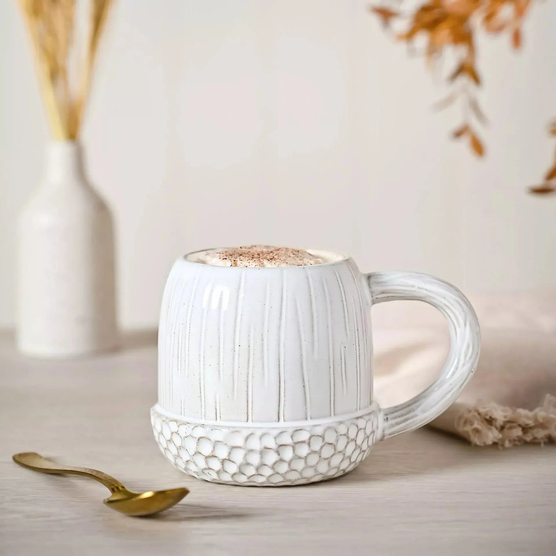 White Ceramic Acorn Mug - Seasonal Decor - AutumnSeasonal Decor - Autumn - Lulu Loves Home
