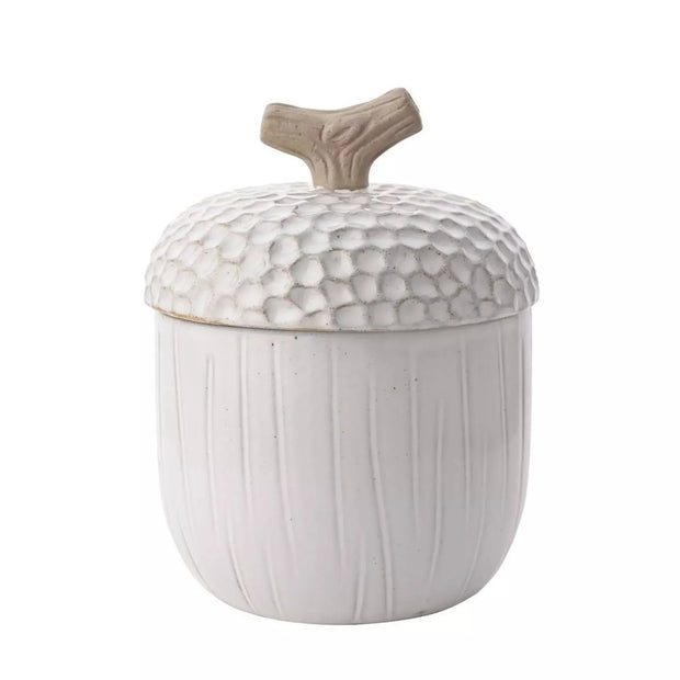 White Ceramic Acorn Storage Jar - Seasonal Decor - AutumnSeasonal Decor - Autumn - Lulu Loves Home