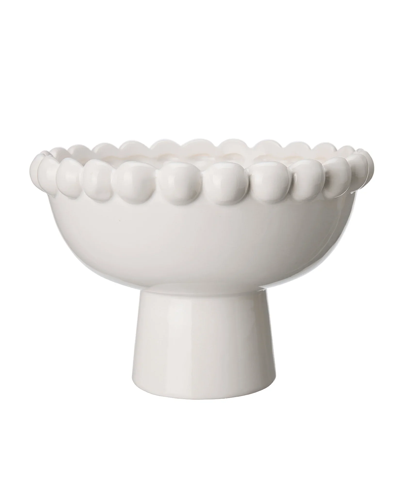White Ceramic Bobble Footed Bowl - Home DecorHome Decor - Lulu Loves Home