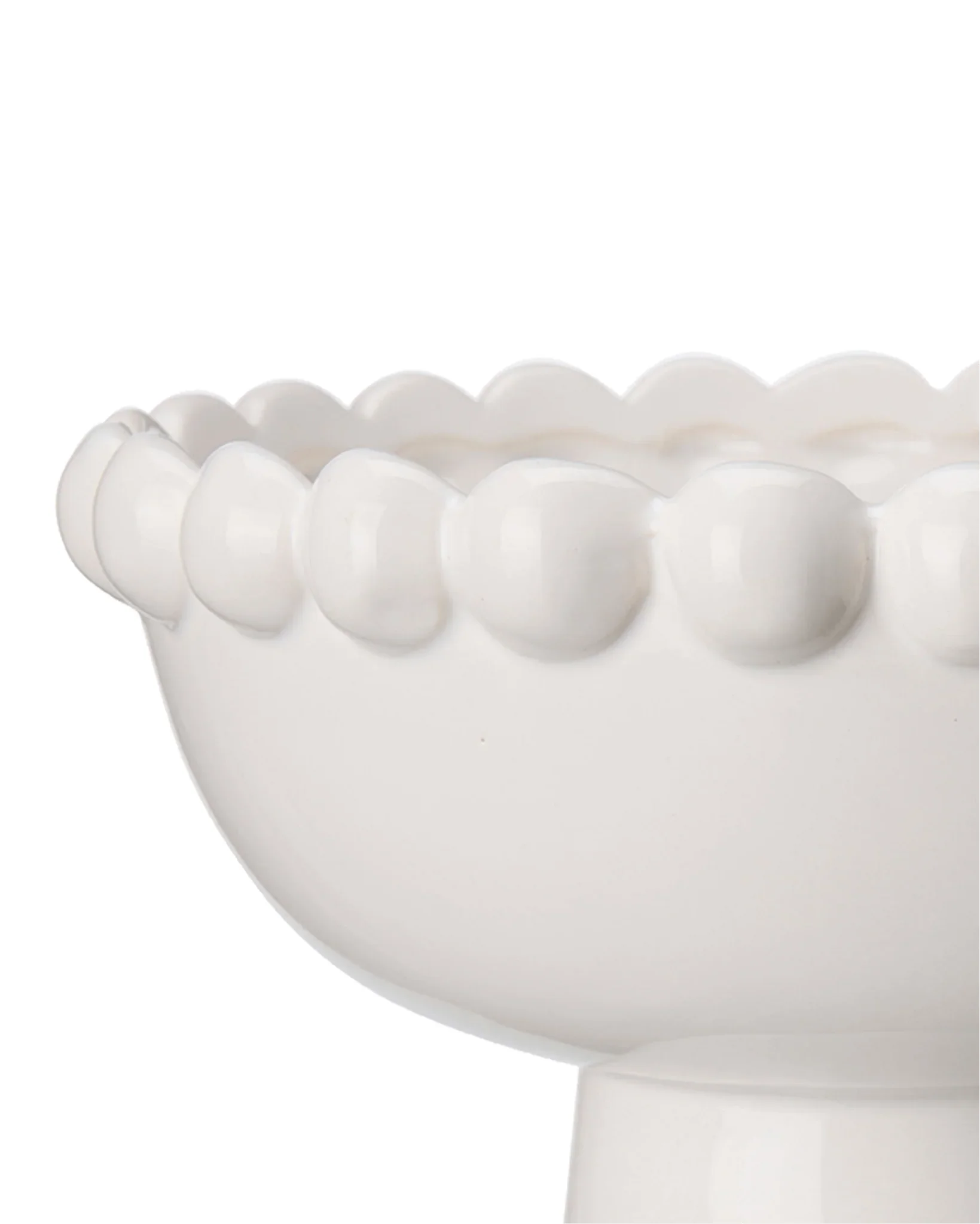 White Ceramic Bobble Footed Bowl - Home DecorHome Decor - Lulu Loves Home
