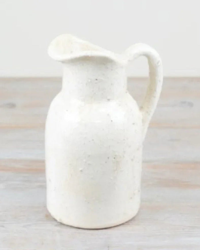 White Ceramic Churn Tall Jug Vase - VasesVases - Lulu Loves Home