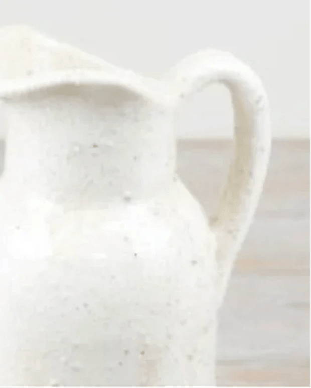 White Ceramic Churn Tall Jug Vase - VasesVases - Lulu Loves Home