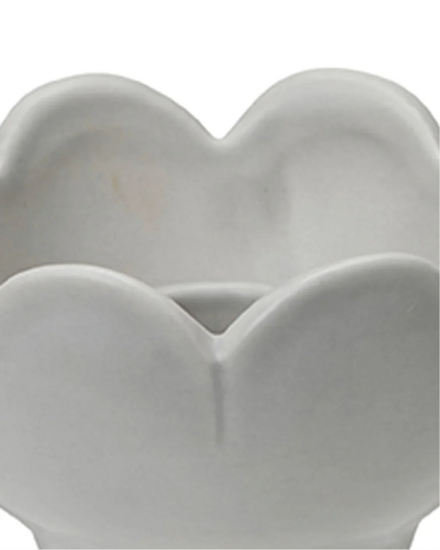 White Ceramic Flower Candle Holder - Home DecorHome Decor - Lulu Loves Home