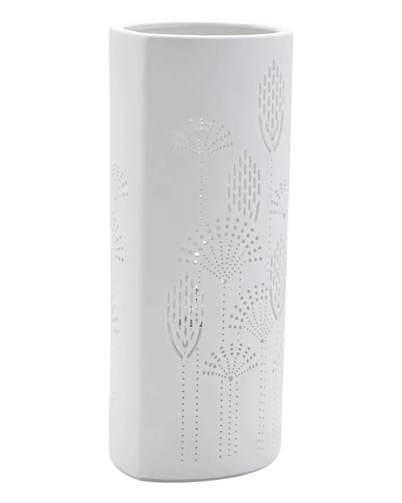 White Ceramic Loire Abstract Flower Ceramic Lamp - LightingLighting - Lulu Loves Home