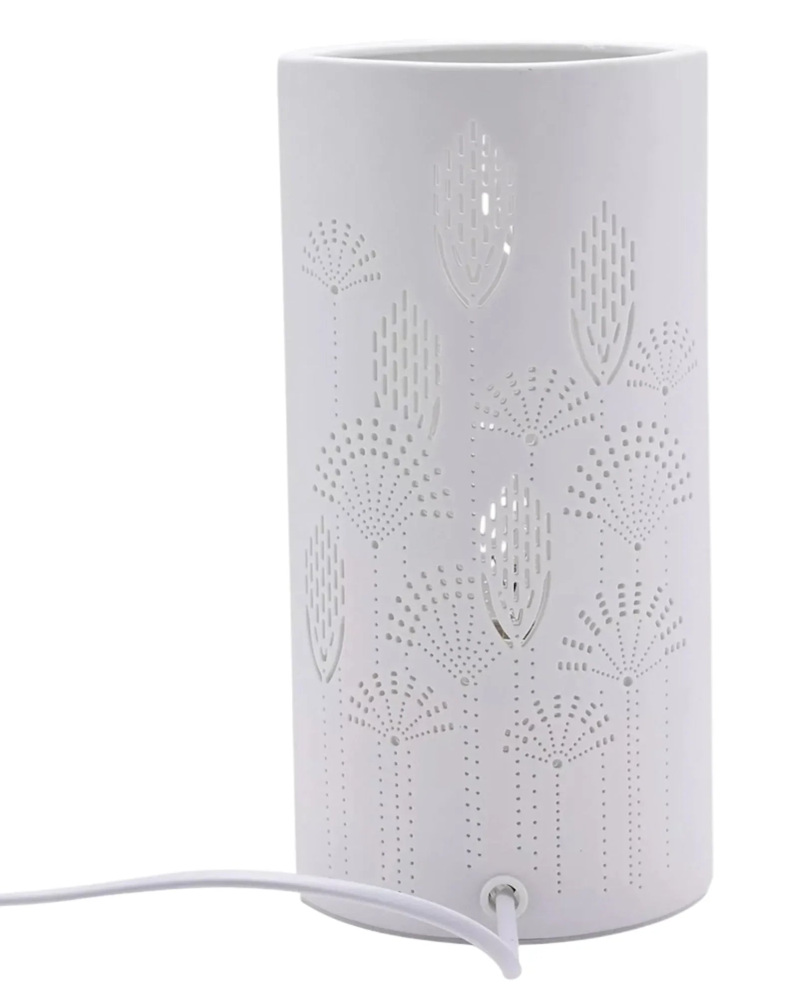 White Ceramic Loire Abstract Flower Ceramic Lamp - LightingLighting - Lulu Loves Home