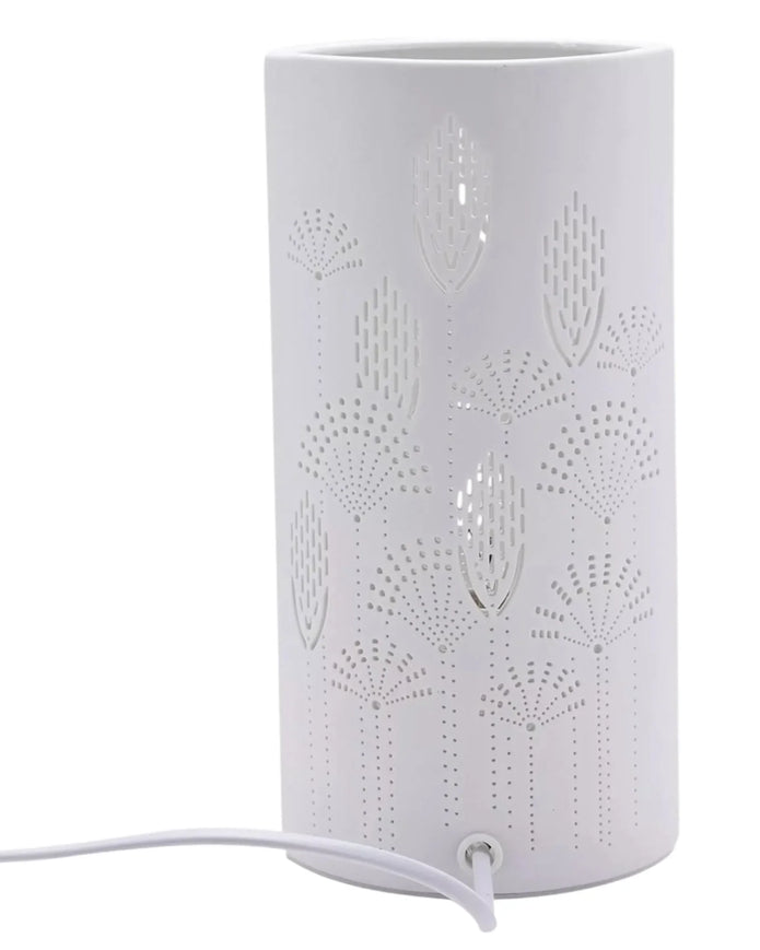 White Ceramic Loire Abstract Flower Ceramic Lamp - LightingLighting - Lulu Loves Home