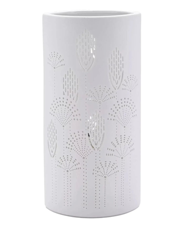 White Ceramic Loire Abstract Flower Ceramic Lamp - LightingLighting - Lulu Loves Home