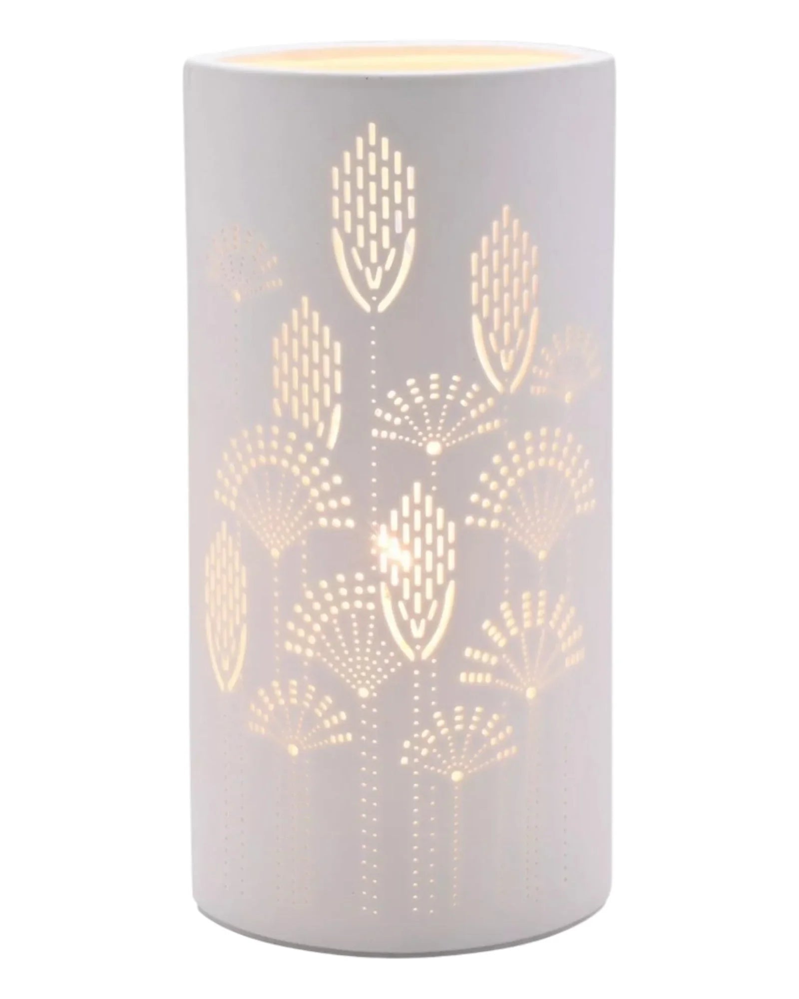 White Ceramic Loire Abstract Flower Ceramic Lamp - LightingLighting - Lulu Loves Home