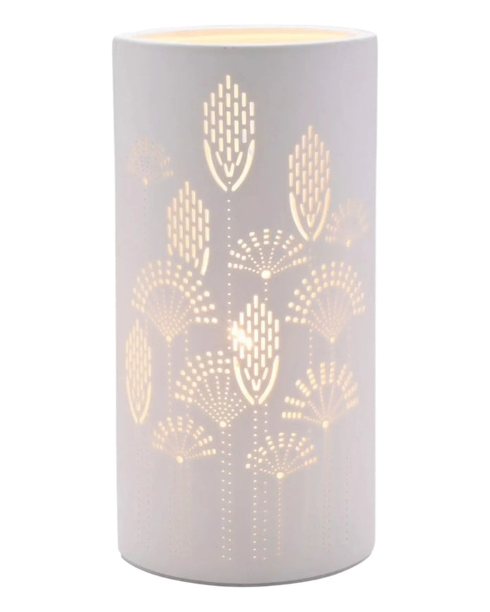 White Ceramic Loire Abstract Flower Ceramic Lamp - LightingLighting - Lulu Loves Home