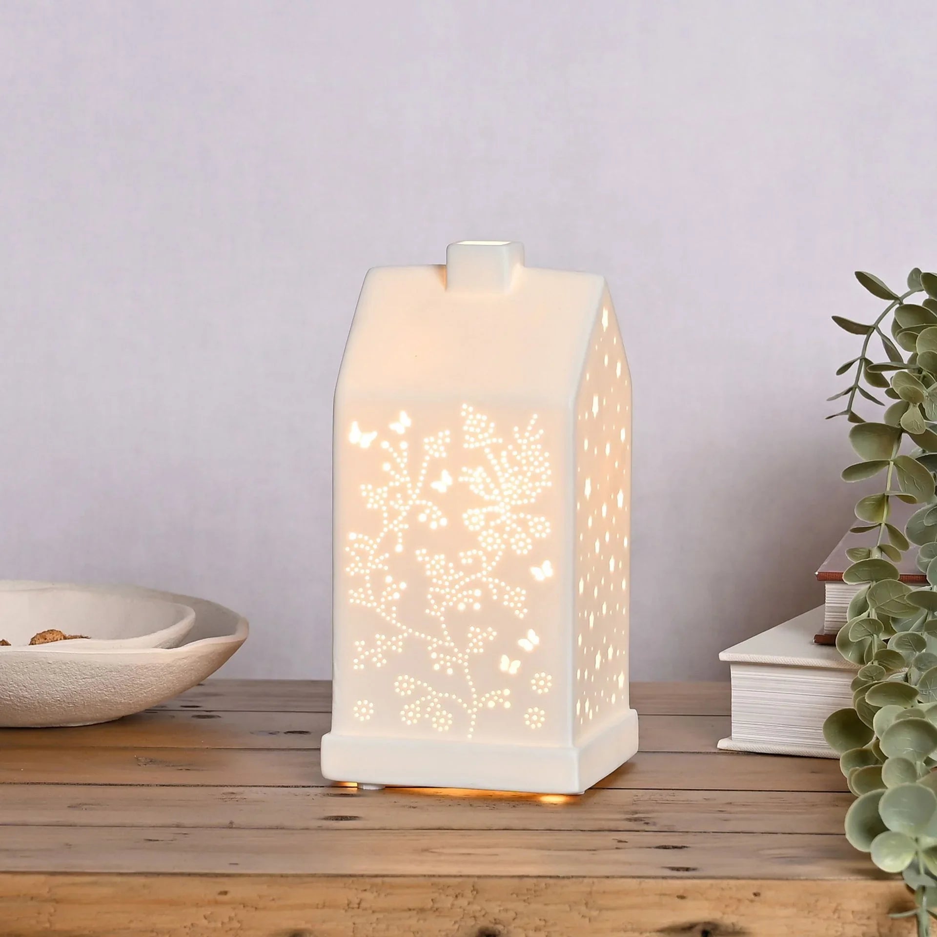 White Ceramic Loire Butterfly House Lamp - LightingLighting - Lulu Loves Home