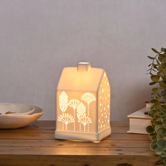 White Ceramic Loire Floral House Lamp - LightingLighting - Lulu Loves Home