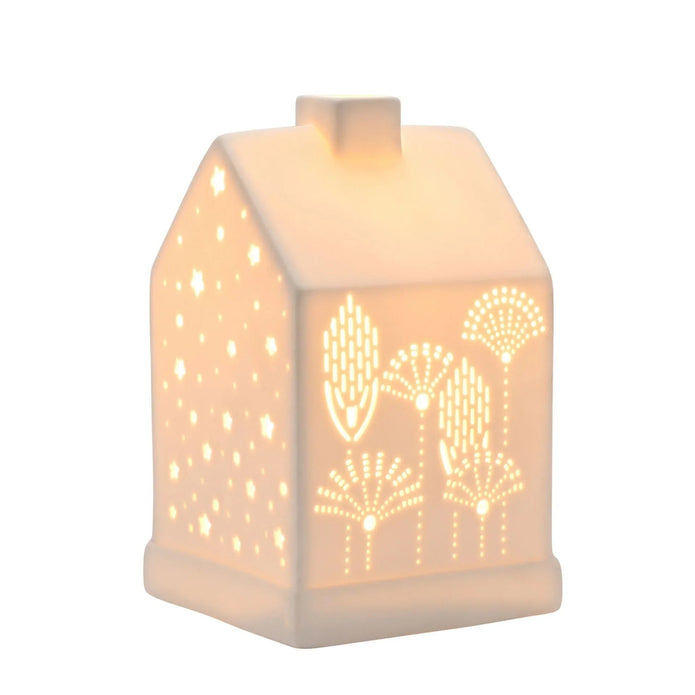 White Ceramic Loire Floral House Lamp - LightingLighting - Lulu Loves Home