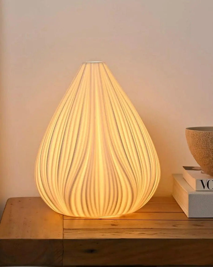 White Ceramic Loire Lotus Flower Table Lamp - LightingLighting - Lulu Loves Home