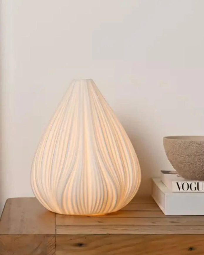 White Ceramic Loire Lotus Flower Table Lamp - LightingLighting - Lulu Loves Home