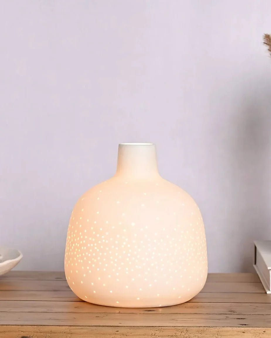 White Ceramic Loire Ribbed Bottle Table Lamp - LightingLighting - Lulu Loves Home
