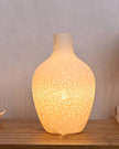 White Ceramic Loire Ribbed Bottle Table Lamp - LightingLighting - Lulu Loves Home