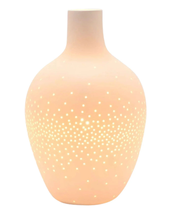 White Ceramic Loire Ribbed Bottle Table Lamp - LightingLighting - Lulu Loves Home