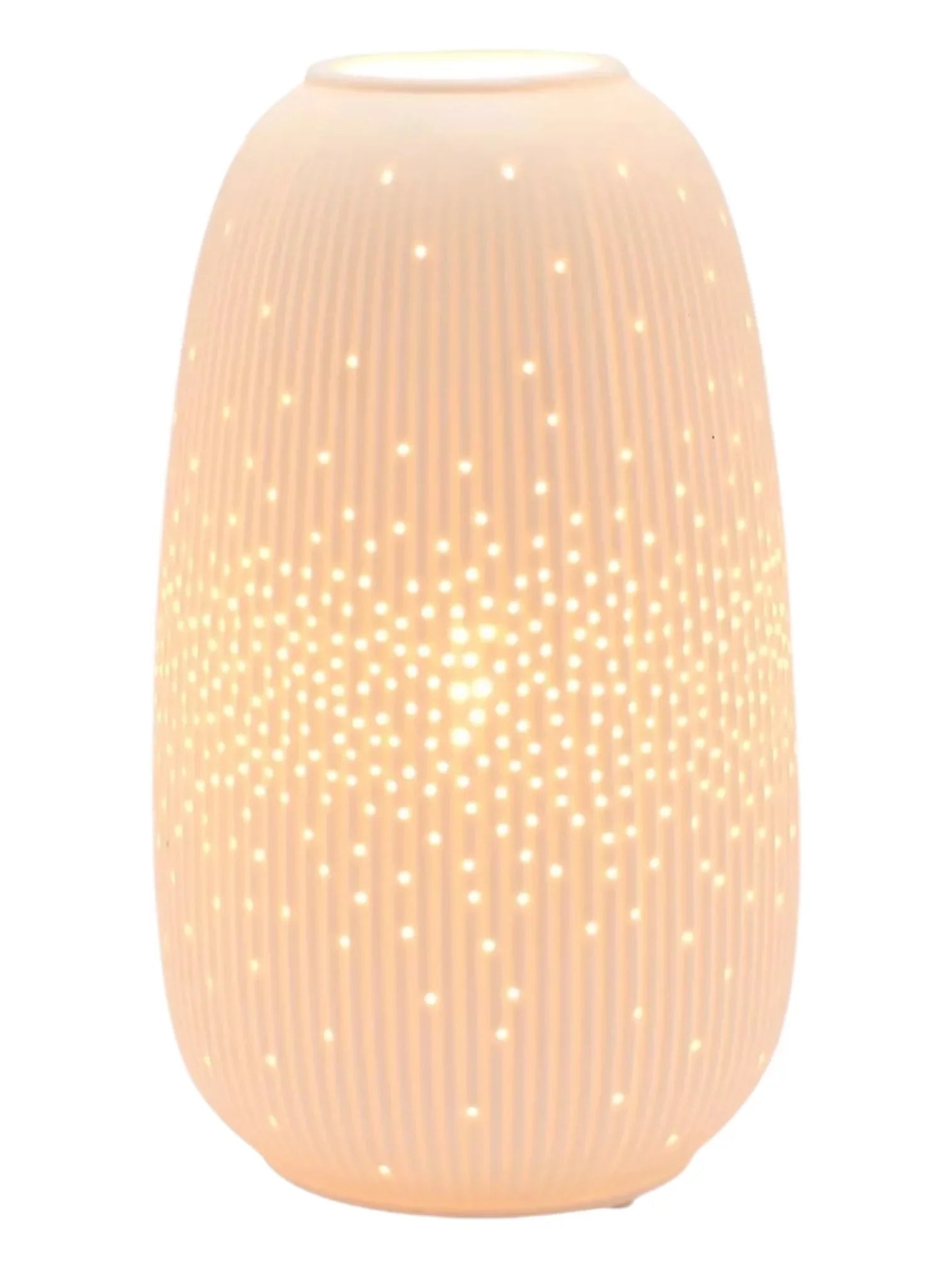 White Ceramic Loire Ribbed Straight Table Lamp - LightingLighting - Lulu Loves Home