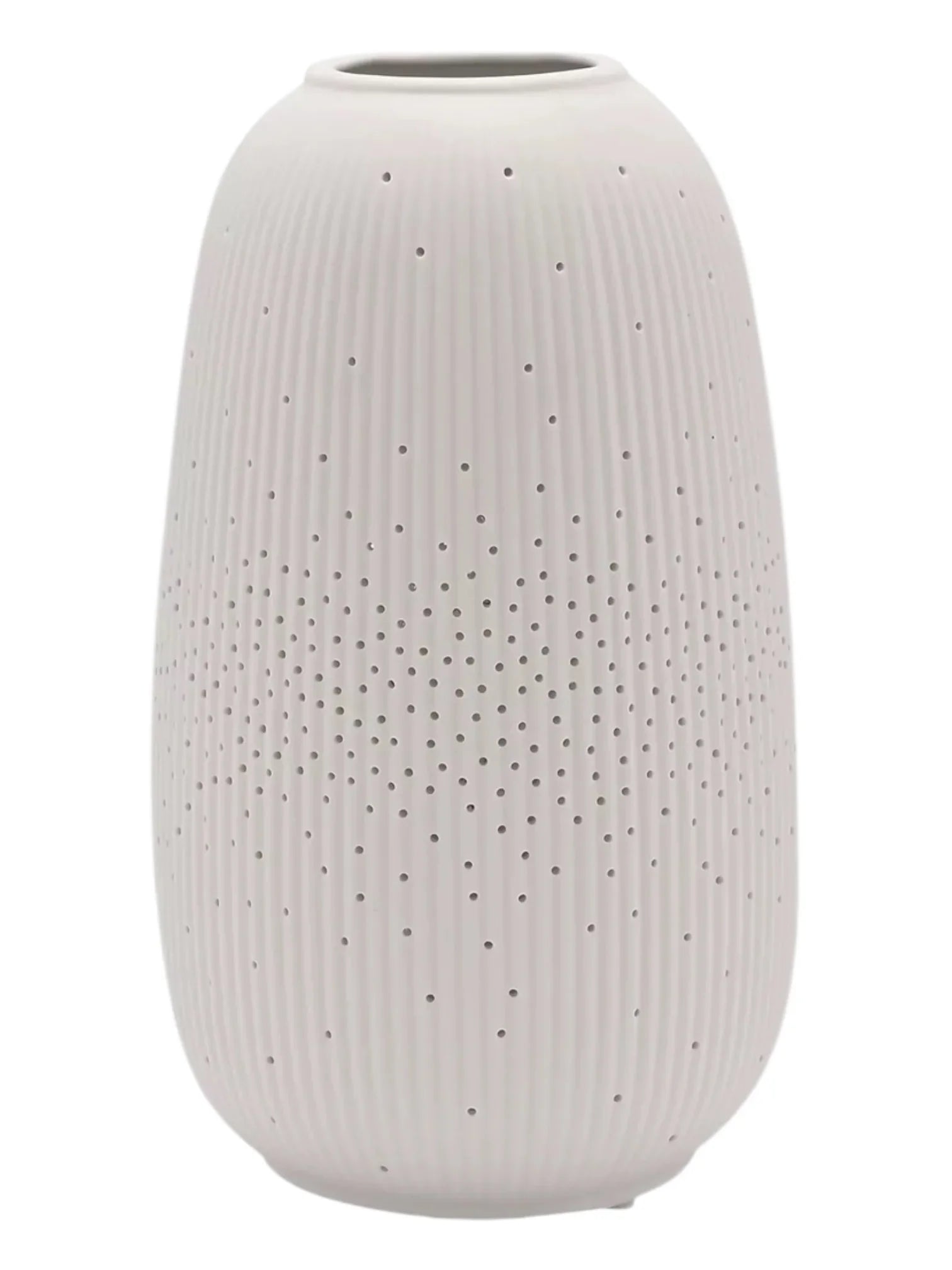 White Ceramic Loire Ribbed Straight Table Lamp - LightingLighting - Lulu Loves Home
