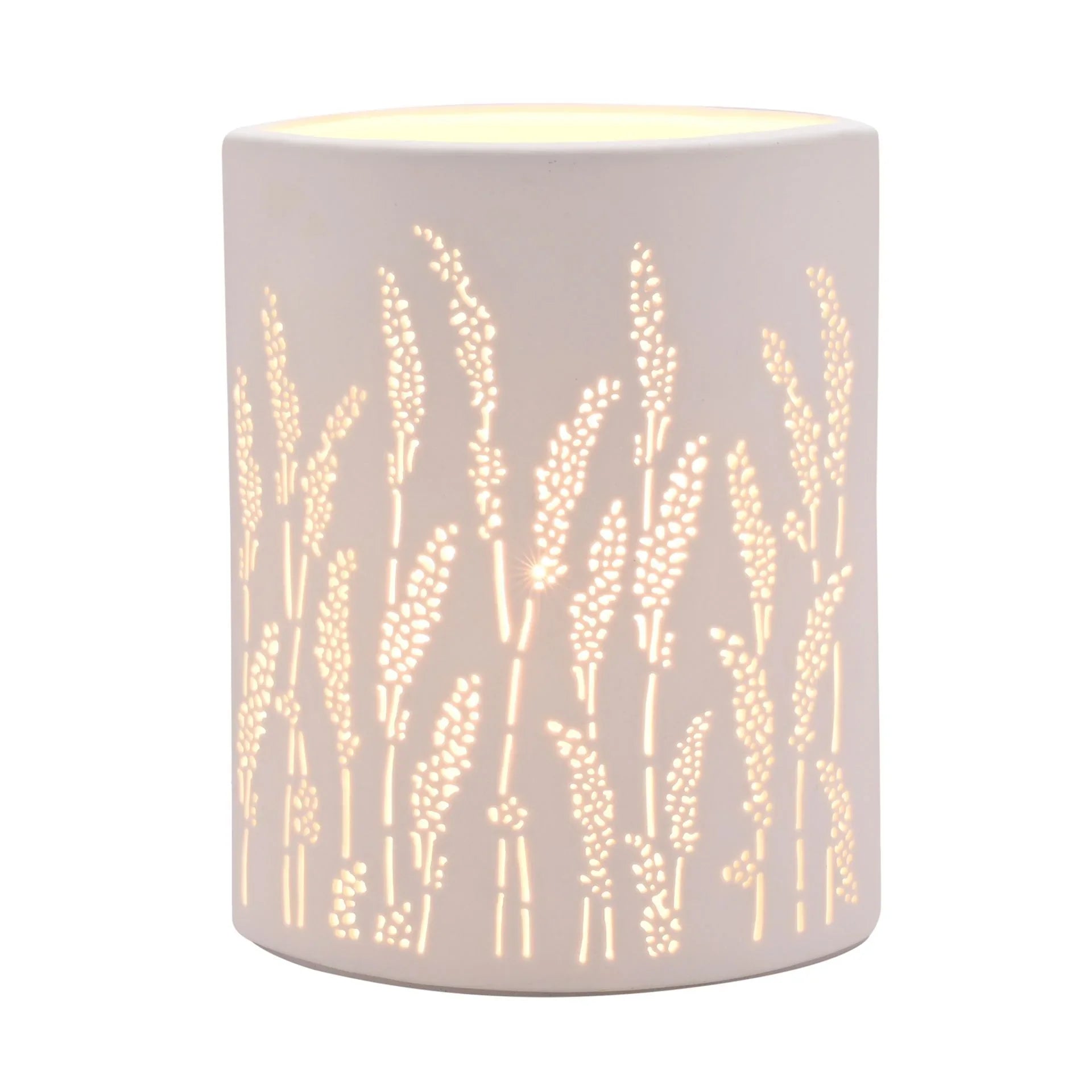 White Ceramic Loire Wheat Grain Ceramic Lamp - LightingLighting - Lulu Loves Home