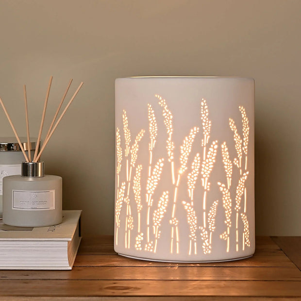 White Ceramic Loire Wheat Grain Ceramic Lamp - LightingLighting - Lulu Loves Home