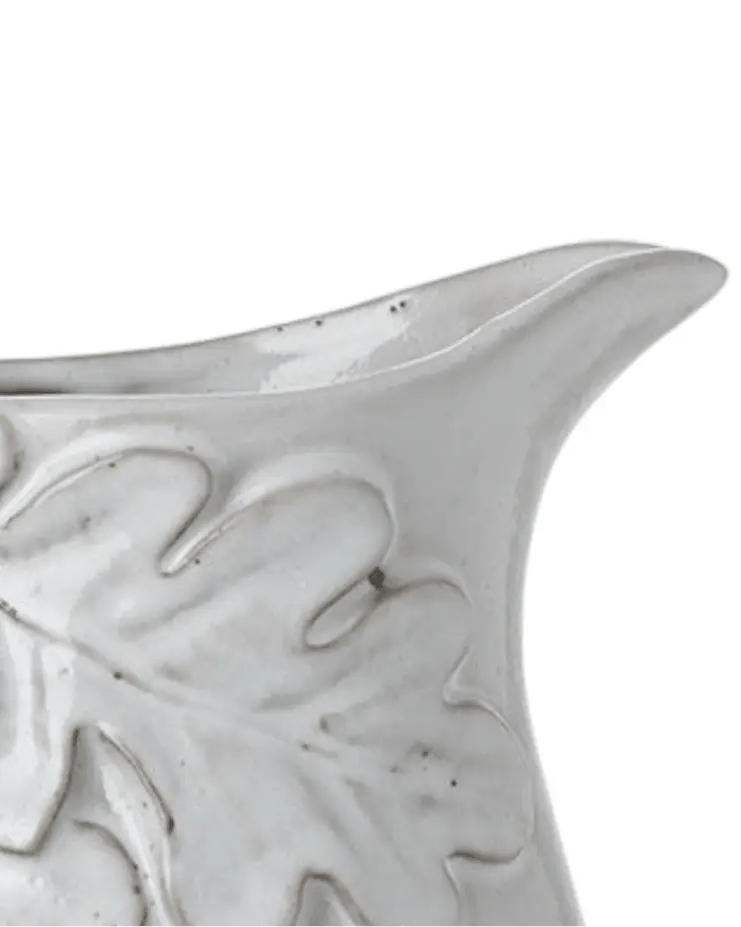 White Ceramic Oak Leaf Jug - Home DecorHome Decor - Lulu Loves Home