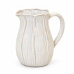 White Ceramic Petal Jug - Large, empty on a white background