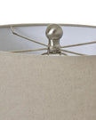 White Ceramic Pot Lamp With Linen Shade - LightingLighting - Lulu Loves Home
