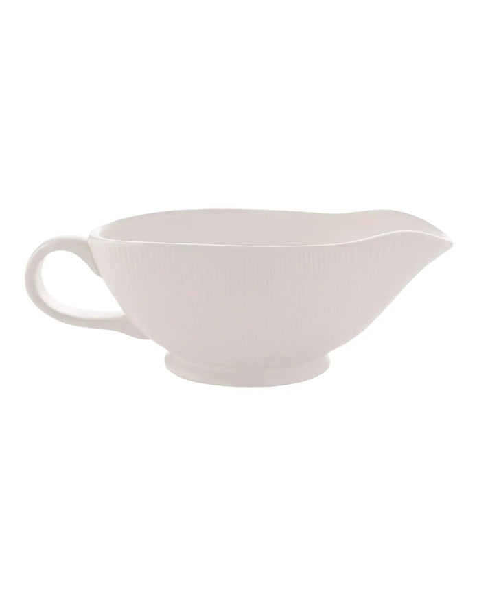 White Ceramic Ribbed Gravy Boat - Kitchen & DiningKitchen & Dining - Lulu Loves Home