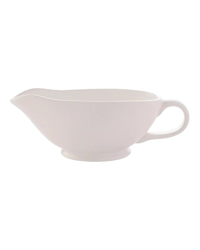White Ceramic Ribbed Gravy Boat - Kitchen & DiningKitchen & Dining - Lulu Loves Home