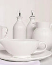 White Ceramic Ribbed Oil Bottle - Kitchen & DiningKitchen & Dining - Lulu Loves Home