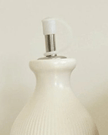 White Ceramic Ribbed Oil Bottle