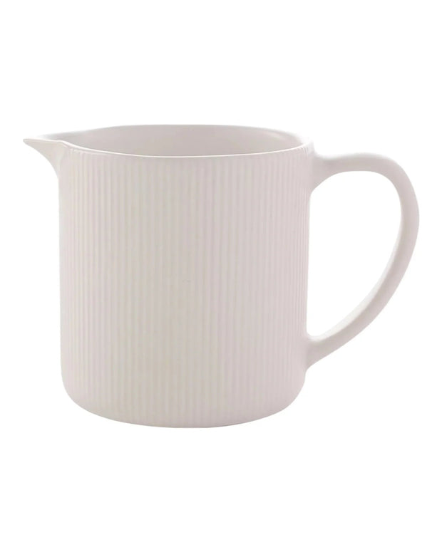 White Ceramic Ribbed Small Jug - Kitchen & DiningKitchen & Dining - Lulu Loves Home