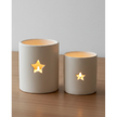 White ceramic star-shaped tealight candle holder from Gainsborough Giftware's spring collection, simple and elegant for home decor.