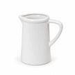 White ceramic small flower jug vase by Satchville with a smooth finish, perfect for floral arrangements or decorative display.