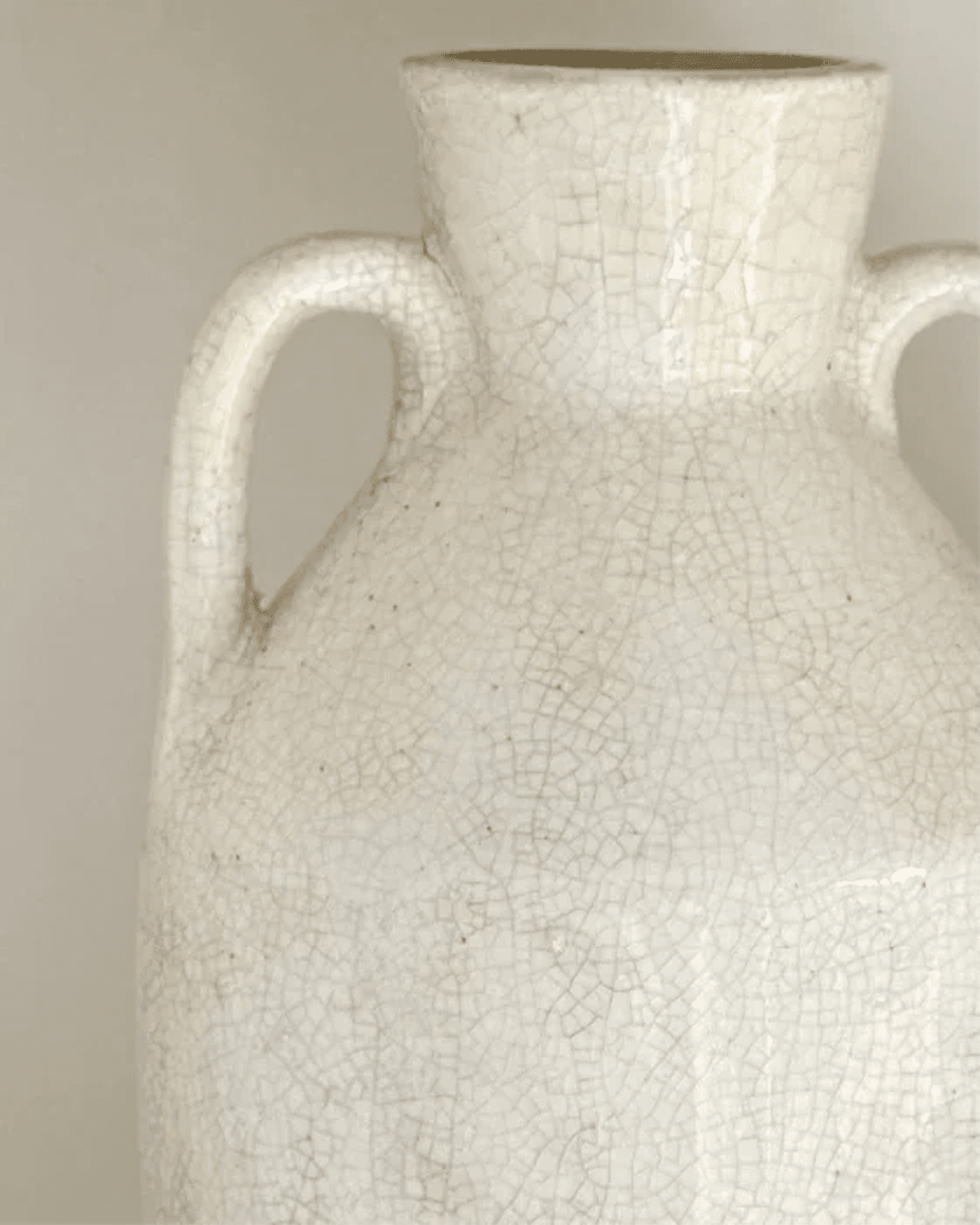 White Ceramic Vase Double Handled Tall Vase - VasesVases - Lulu Loves Home