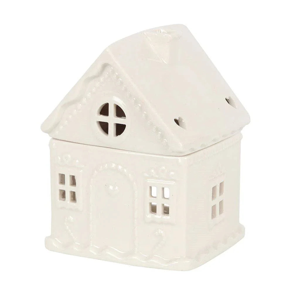 White Christmas Gingerbread House Oil Burner - Wax Melt BurnersWax Melt Burners - Lulu Loves Home