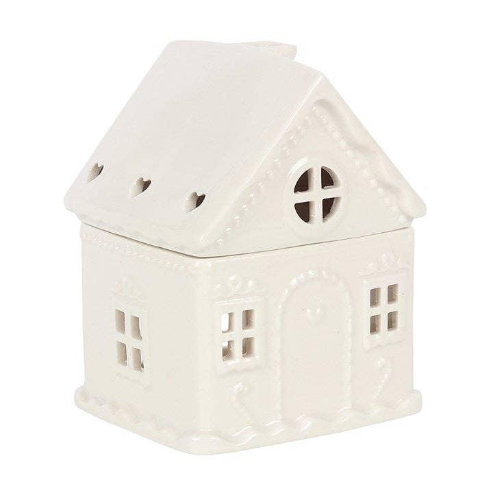 White Christmas Gingerbread House Oil Burner - Wax Melt BurnersWax Melt Burners - Lulu Loves Home