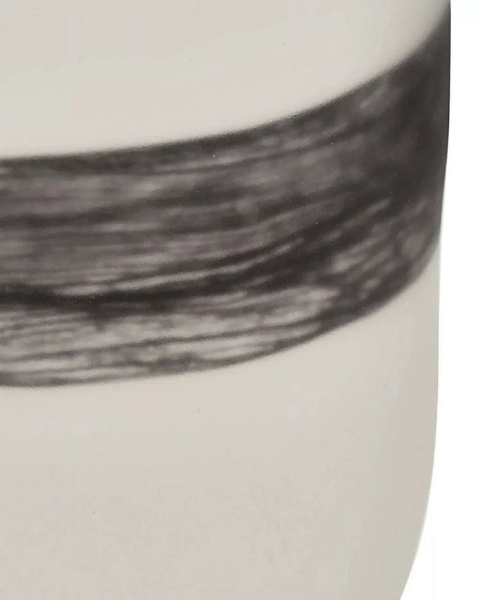 White Glass Vase With Black Band - VasesVases - Lulu Loves Home