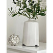 White glazed Liv vase by Hill Interiors, featuring a sleek, modern ceramic design with a glossy finish and elegant shape.