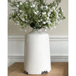 White glazed Liv vase by Hill Interiors, showcasing a sleek, modern ceramic vase with smooth white glaze finish.