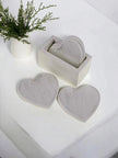 White Heart - Shaped Drinks Coasters – Set of Four in Holder - Kitchen & DiningKitchen & Dining - Lulu Loves Home