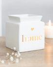 White Home Heart Cut Out Oil Burner and Wax Warmer - Wax Melt BurnersWax Melt Burners - Lulu Loves Home
