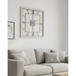 White large square wooden Williston wall clock by Hill Interiors, featuring a minimalist design and natural wood finish.