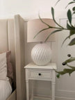 White Lattice Ceramic Table Lamp - PRE ORDER SIX WEEK DELIVERY - LightingLighting - Lulu Loves Home