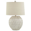 White Lattice Ceramic Table Lamp - PRE ORDER SIX WEEK DELIVERY - LightingLighting - Lulu Loves Home