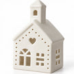 White LED Christmas church cutout detail by Gainsborough Giftware x Portland Living