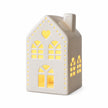 White large light-up LED Christmas house with heart by Gainsborough Giftware x Portland Living