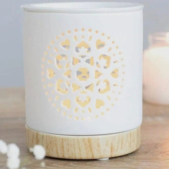 White Mandala Wax Melt Oil Burner - Wax Melt BurnersWax Melt Burners - Lulu Loves Home