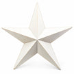 Angled studio view showing the raised facets of the white metal wall star
